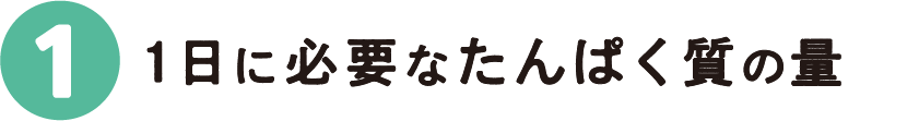 1：1日に必要なたんぱく質の量