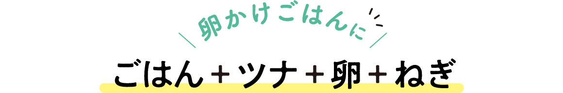 卵かけごはんに ごはん＋ツナ＋卵＋ねぎ